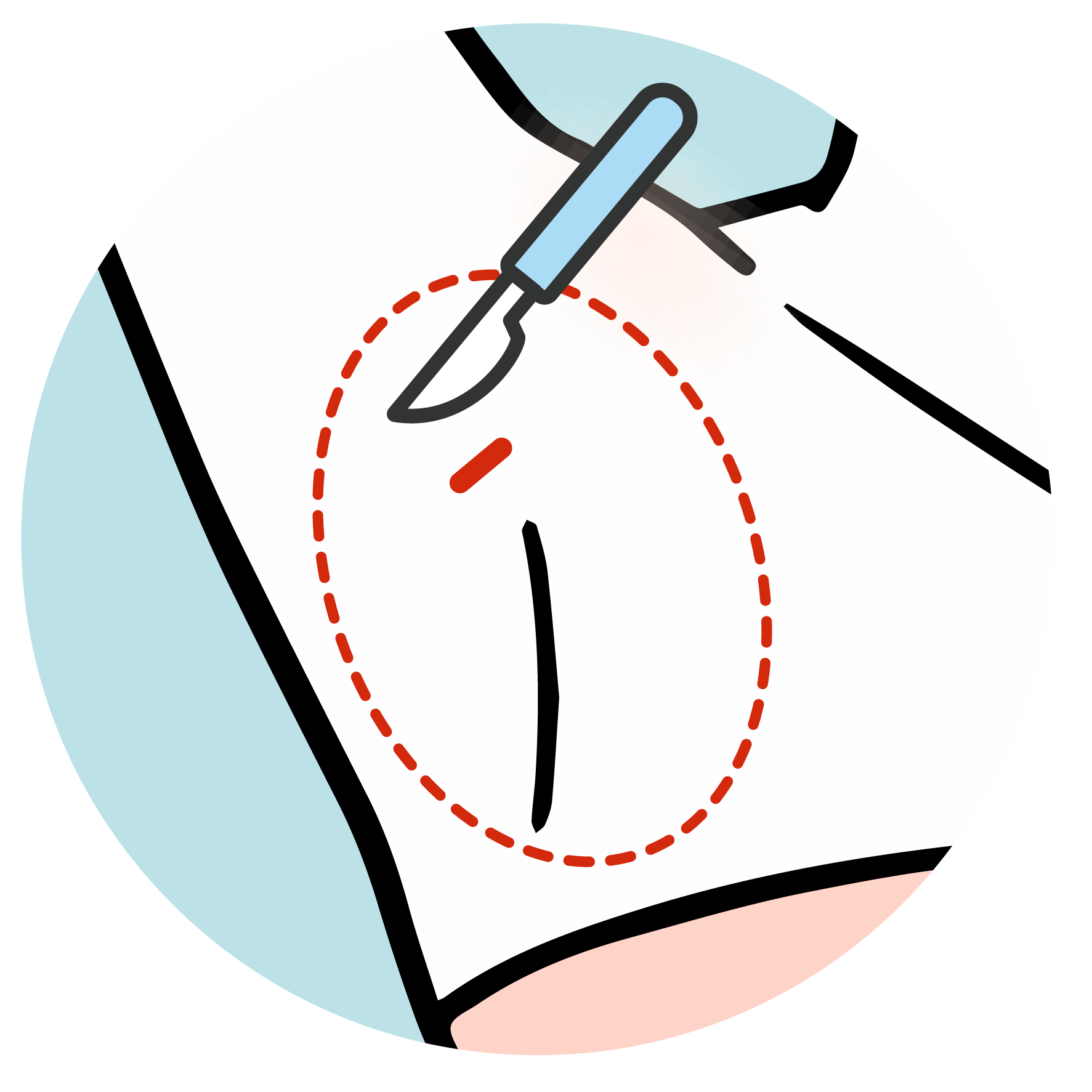 アポクリン汗腺を取り除く腋臭症手術のイラスト